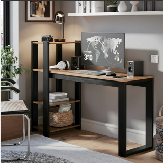 Mesa Escrivaninha Para Home Office E Escritório Roma Com Prateleiras em Oferta na Shopee