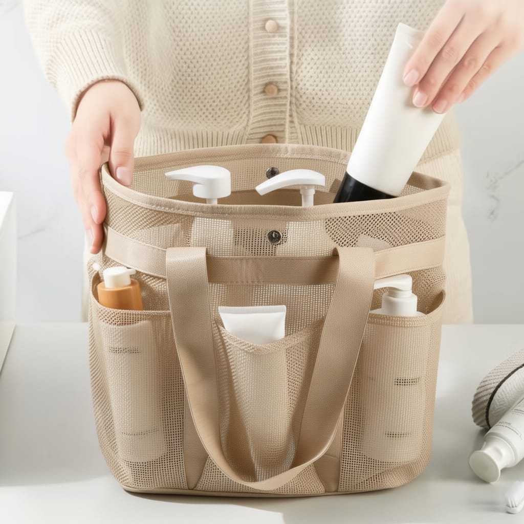 Bolsa Organizadora de Banho – Secagem Rápida, Leve e Super Funcional em Oferta na Shopee