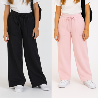 Kit 2 Calça Pantalona Juvenil Infantil Menina em Moletinho Feminina em Oferta na Shopee
