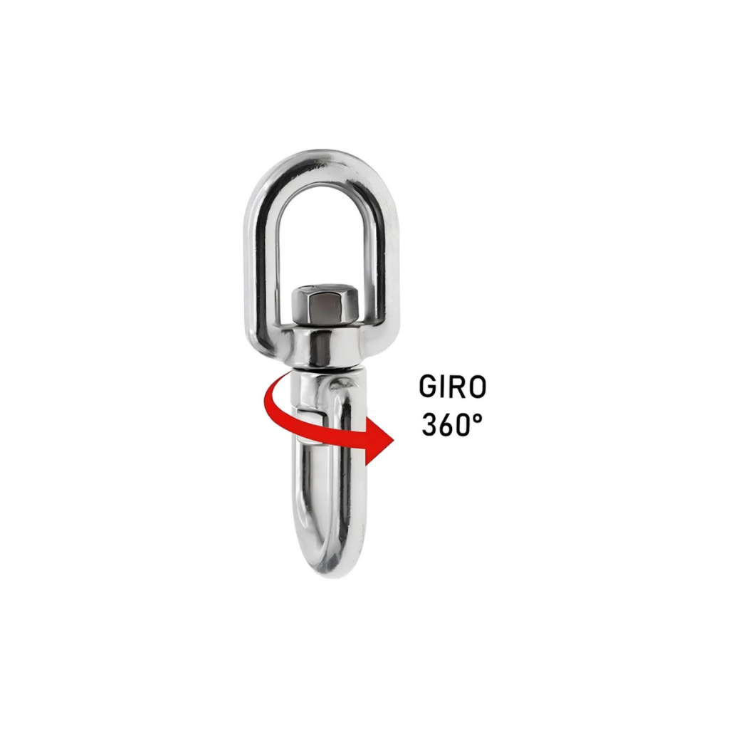 Kit 5 Destorcedor M5 Inox Dupla Manilha Gancho 360º Suporta 140 kg