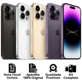 Celular iPhone 14 Pro Max (128GB) (256GB) 100% Original Apple Seminovo Vitrine Bateria 85% a 100% NF