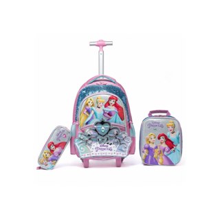 Kit Escolar Mochila Rodinhas Princesas Disney Lancheira Estojo Menina em Oferta na Shopee