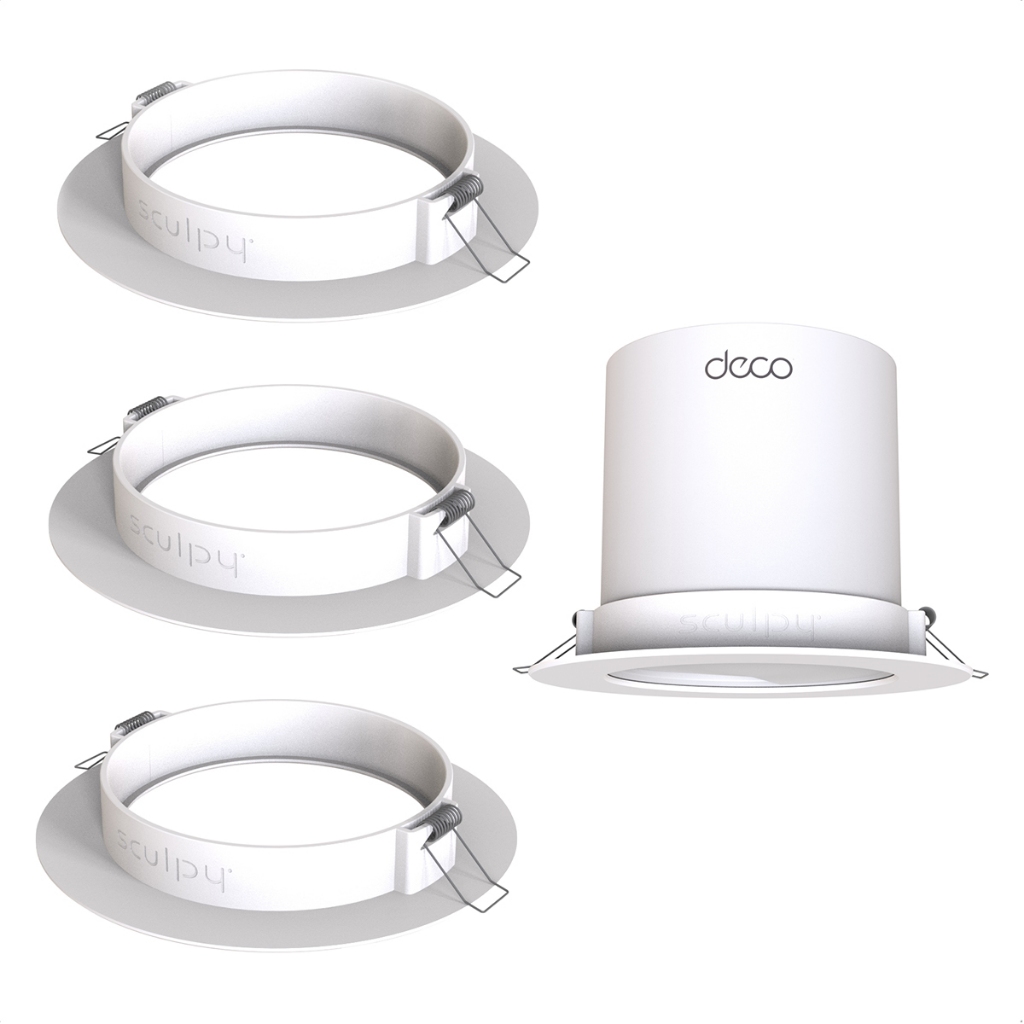 KIT 3 Suporte de Embutir Teto para Roteador Mesh Tp-link Deco X10 X20 X50 X55 X60 BE65 XE75 (AX1800 / AX3000