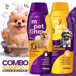 Kit Shampoo Premium 700 mL 5 em 1 + Condicionador Mypetone