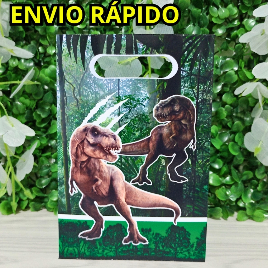 Sacolinha JURASSIC decoração lembrancinha aniversário sacola surpresa dinossauro tiranossauro S/NOME