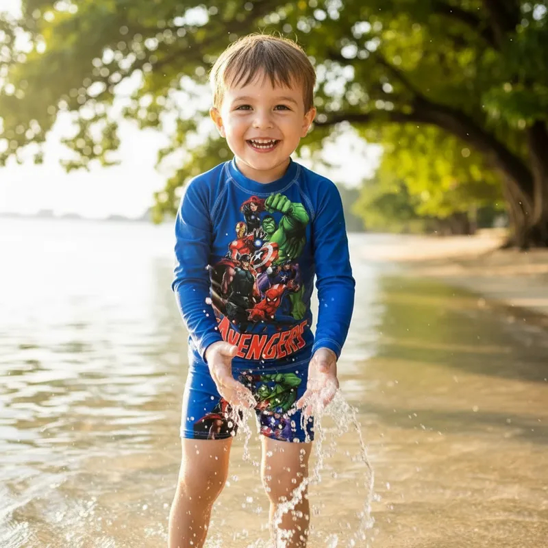 Conjunto Blusa Protecao Solar Uv50 + Sunga Infantil Praia Natacao Piscina