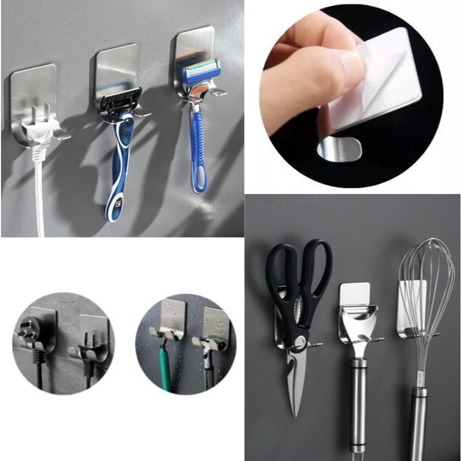Detalhes do Vittak Suporte Porta Lâmina Barbear Inox Aparelho Gillette Gilete Barbeador Dupla Face Cola - 1, 2, 5 ou 10 unidades