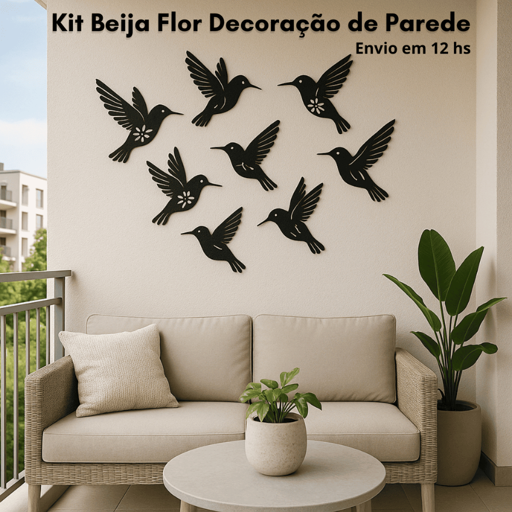 Beija Flores Decorativos – Decoração Minimalista para Parede Moderna