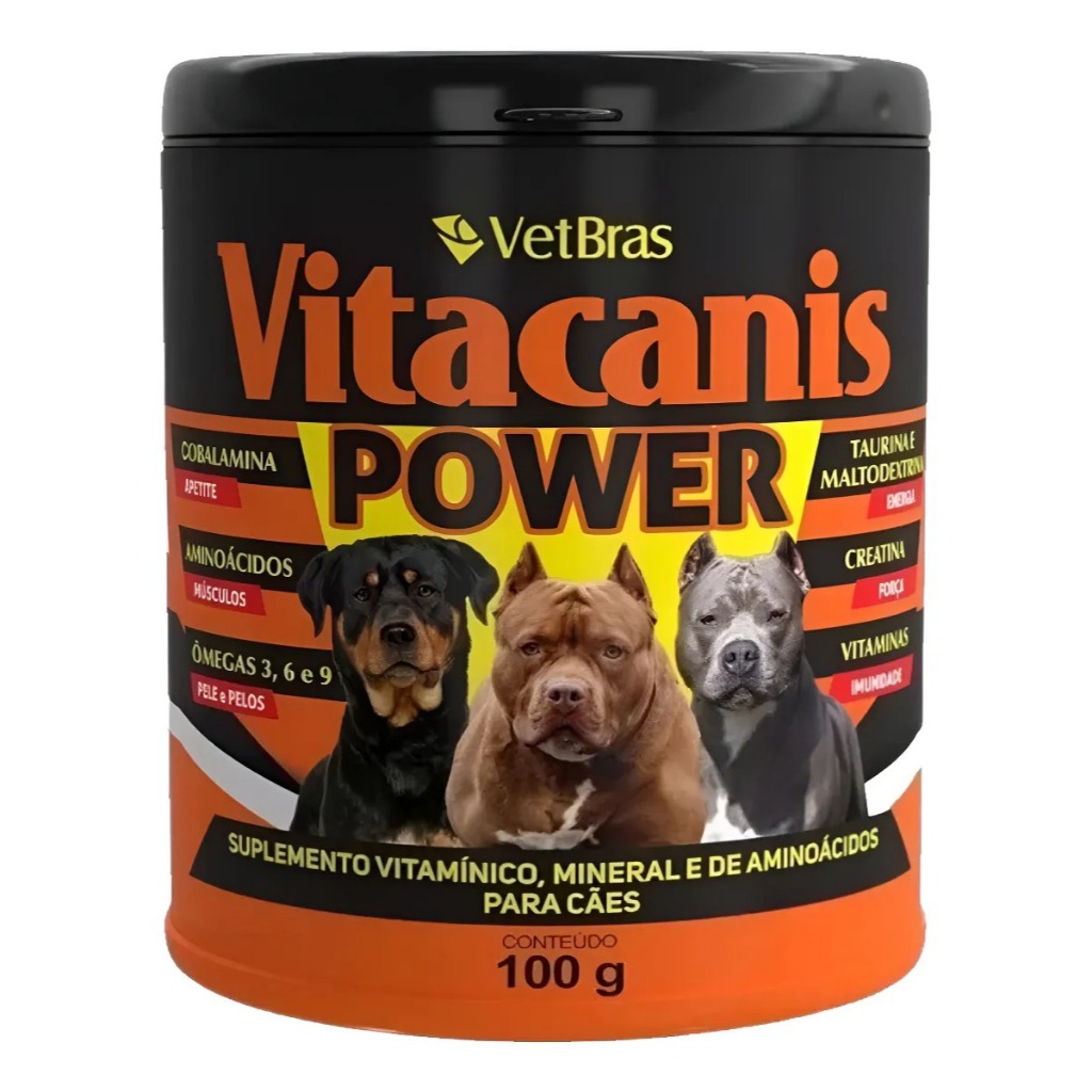 Vitacanis Power Suplemento Vitamínico Pit Bull Cães Fortes
