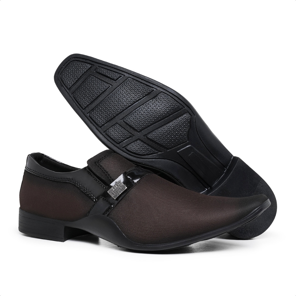 Sapato social Moderno Calça facil Novidade sola de borracha flex em Oferta na Shopee