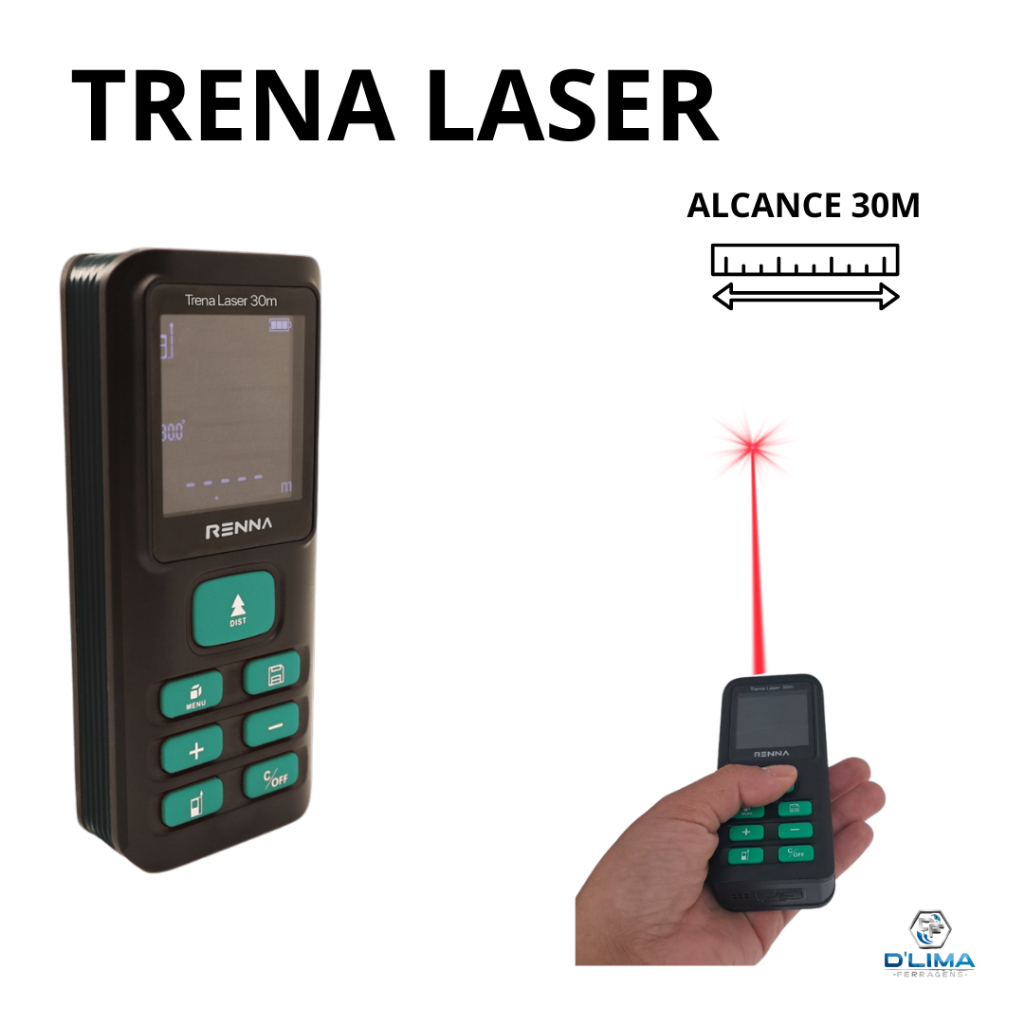 Trena Digital Laser Medidor Alcance 30 Metros