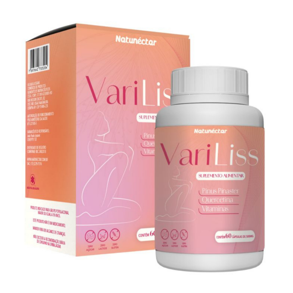 Variliss 60 Cáps Pinus Pinaster Quercetina Niacinamida Vit B3 P E K2 Menaquinona Rutina vitaminas em Oferta na Shopee