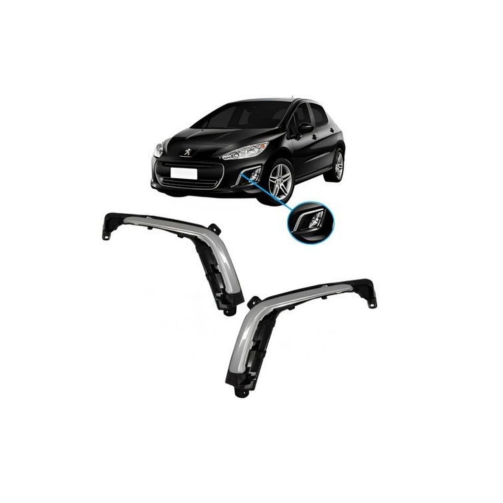 Moldura Milha Aux Peugeot 308 2012 2013 2014 Completo