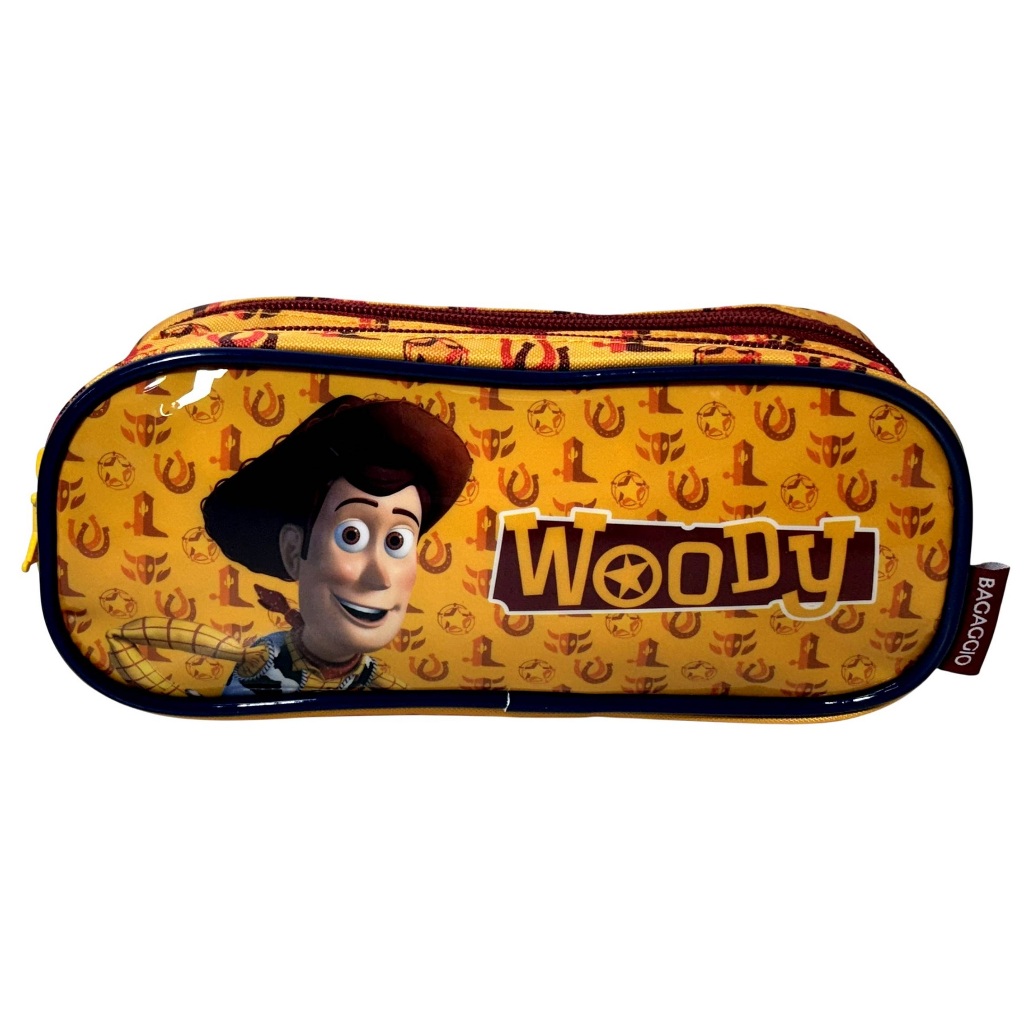 Estojo Escolar Infantil Duplo Toy Story - 2 Divisórias - Boneco Cowboy Woody - Unissex - Disney