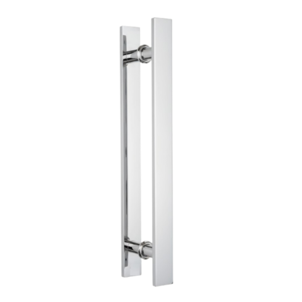 Puxador barra chata H polido 400x300mm para porta de correr ou abrir