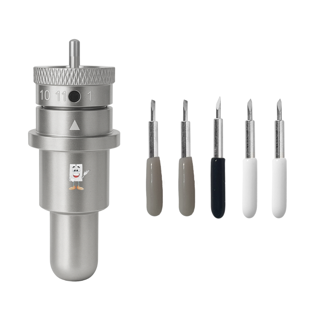 Kit Suporte Lâmina Helíaco Compatível Cameo 4,5,Pro,Plus / Portrait 3,4 / Curio 2 + Kit 5 Faca Lâmina Plotter