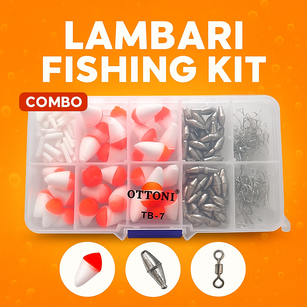 Kit Pesca Lambari Completo Caixa Organizadora Boias Chumbadas Anzóis Giradores Box Pescaria Top