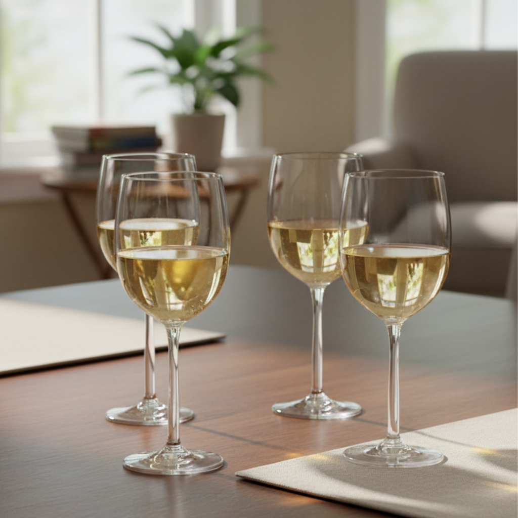 Taça Para Vinho Branco, Taças  de Cristal Ritz 335ml 4 Peças - Ruvolo em Oferta na Shopee