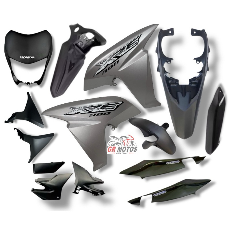 KIT CARENAGEM MOD XRE300 2017 CINZA FOSCO