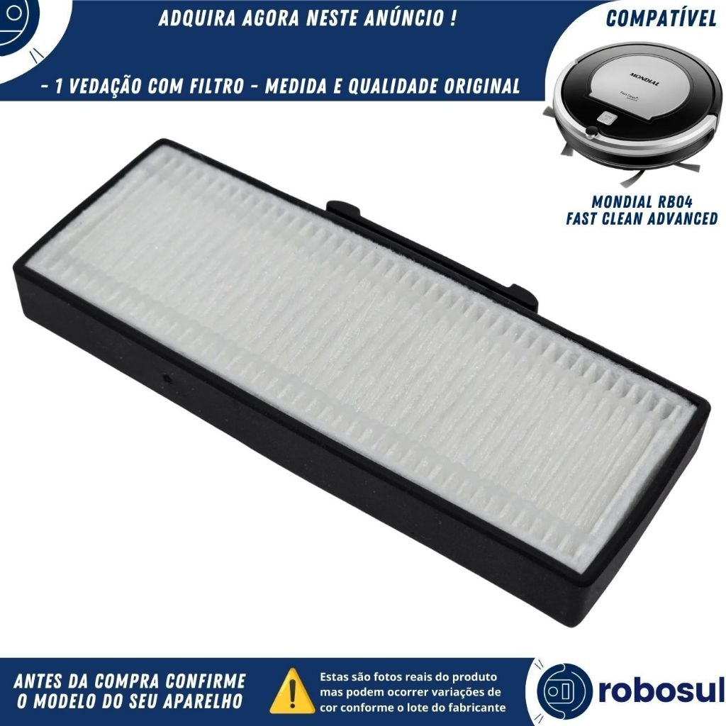Borracha Moldura Vedação Com Filtro Robô Aspirador USO EXCLUSIVO Mondial Fast Clean Advanced RB04