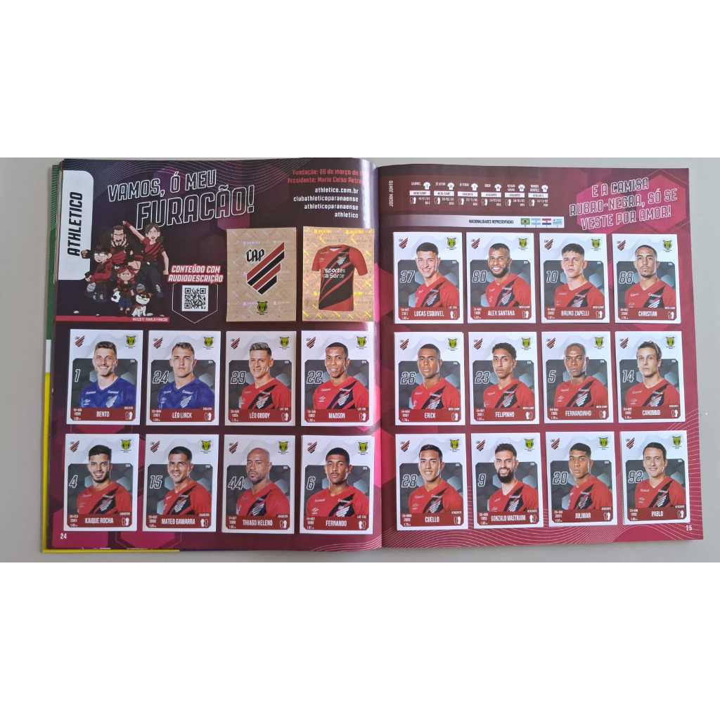 ATHLETICO-PR KIT COM 25 FIGURINHAS CAMPEONATO BRASILEIRO DE 2024