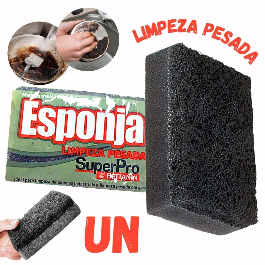 Esponja Grill Para Churrasqueiras Panelas Sujas Limpeza Pezada 1 Unidade