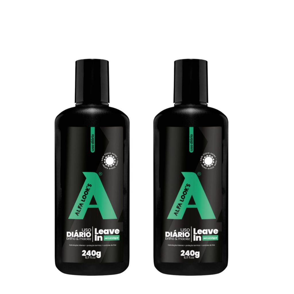 KIT ALFA LOOKS COM 2 LEAVE IN USO DIARIO DE 240ML