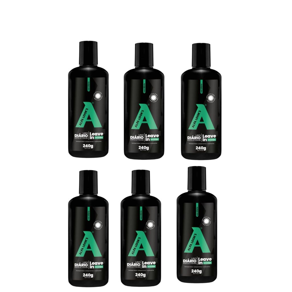 KIT ALFA LOOKS COM 6 LEAVE IN USO DIARIO 240ML