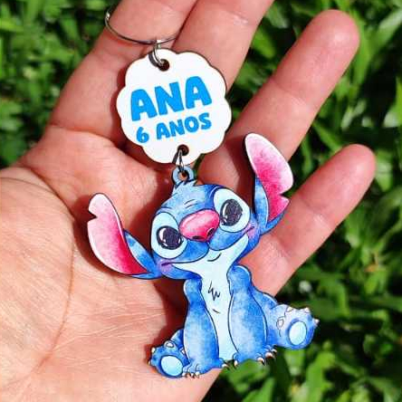Stitch e Angel chaveiro personalizado - chaveiro de MDF - Lembrancinha de aniversário , Mimo personalizado