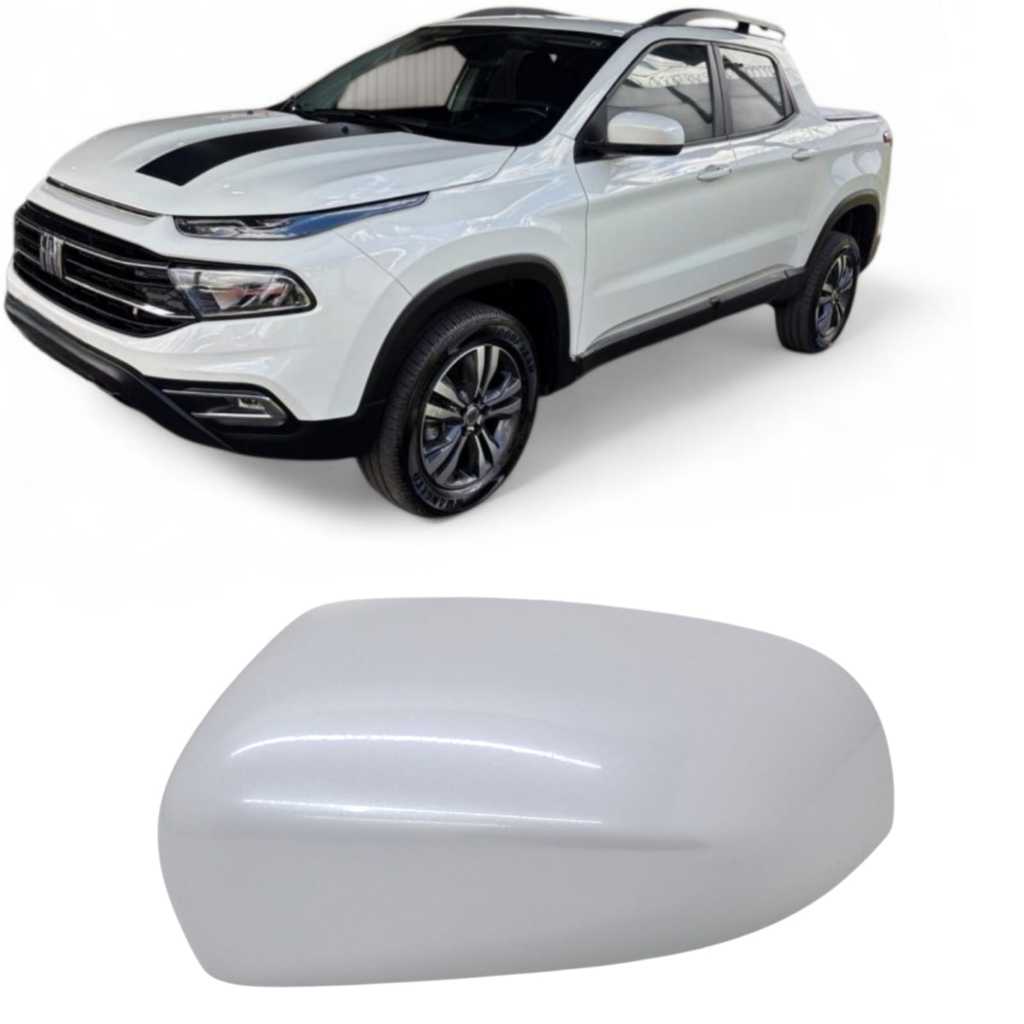 Capa Retrovisor Fiat Toro 2017 2018 2019 2020 2021 2022 2023 2024 2025 2026 Branco Polar Esquerdo