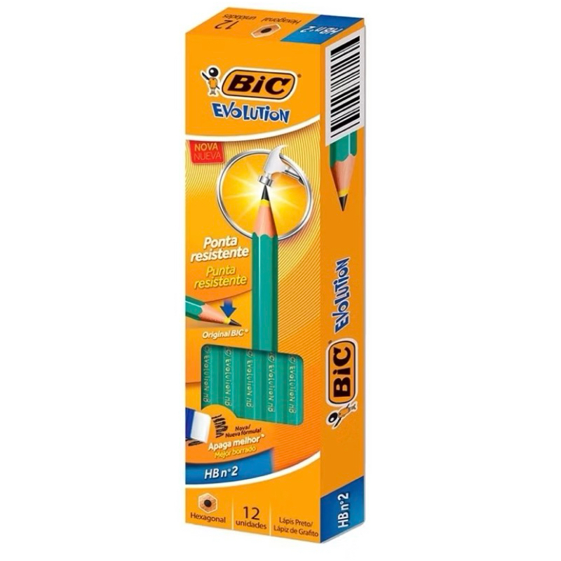 Caixa com 12 Lapis Bic Grafite N.2 HB Escrever Bic Evolution Promoção volta Aulas ;) em Oferta na Shopee