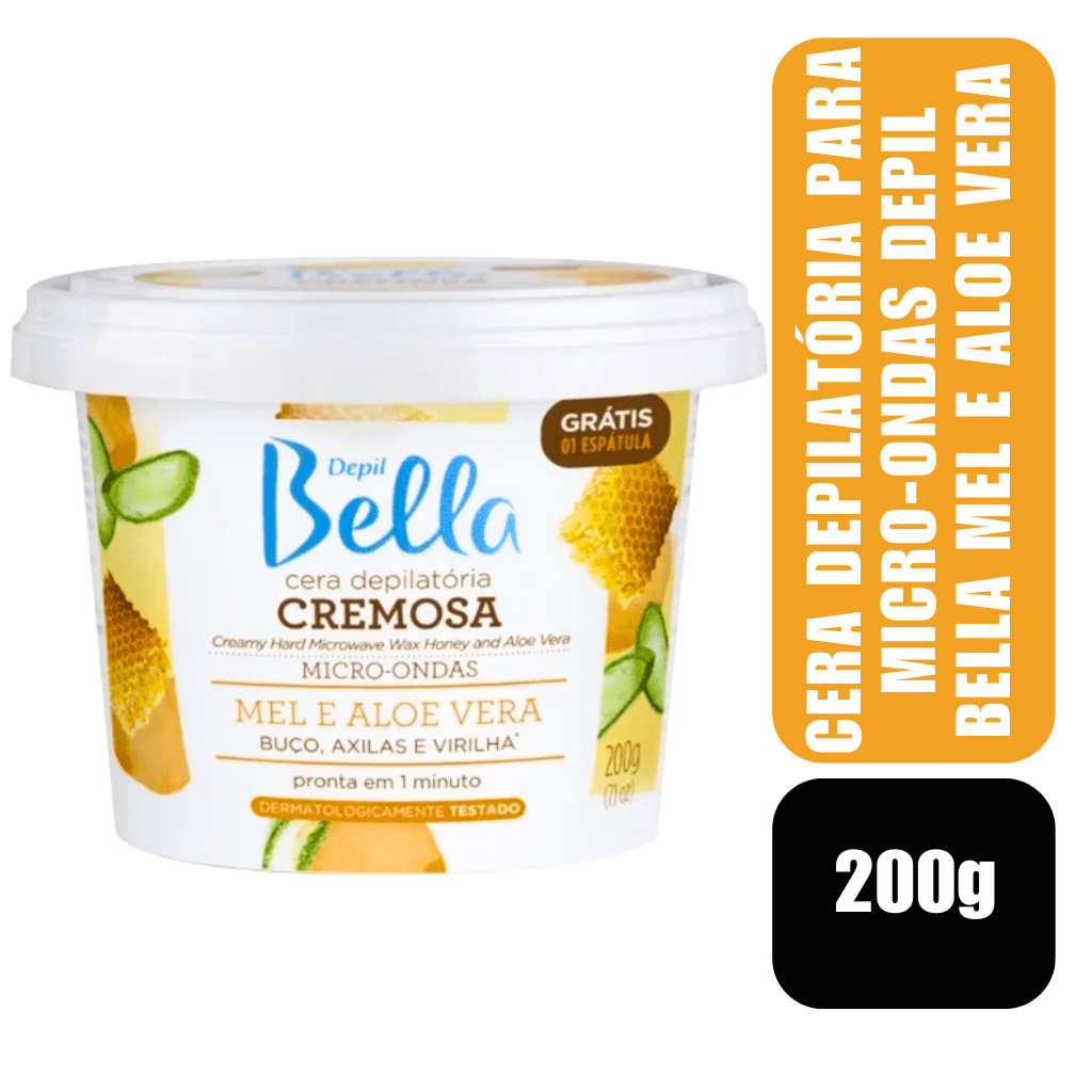 Cera Depilatória para Micro-ondas Depil Bella Mel e Aloe Vera 200g em Oferta na Shopee