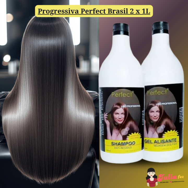 Escova Progressiva Perfect Brasil 1L + Shampoo Anti Resíduo 1L