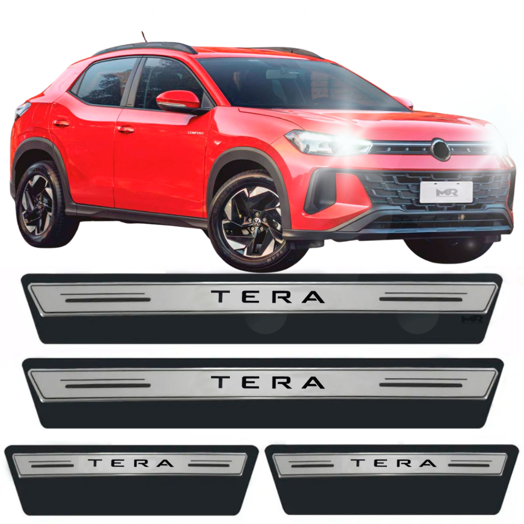 Kit Soleira Proteção Porta Resinada Aço Escovado Vw Tera 2025 2026 em Oferta na Shopee