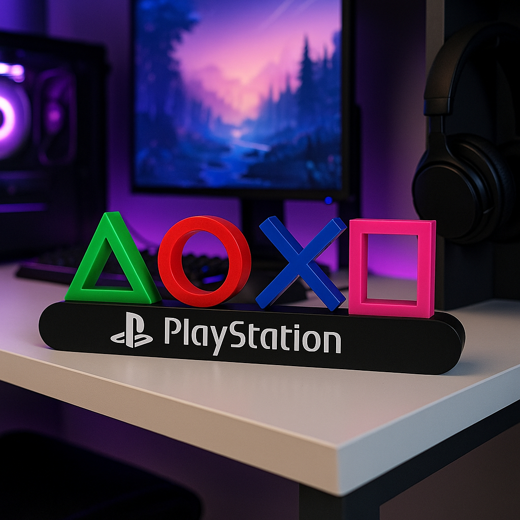 Letreiro Gamer PlayStation Decorativo | Placa Geek PS5 para Decoração de Game Room em Oferta na Shopee