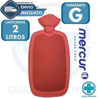 Bolsa Agua Quente Grande 2 Litros Bc0014 Mercur Cor Bordô em Oferta na Shopee