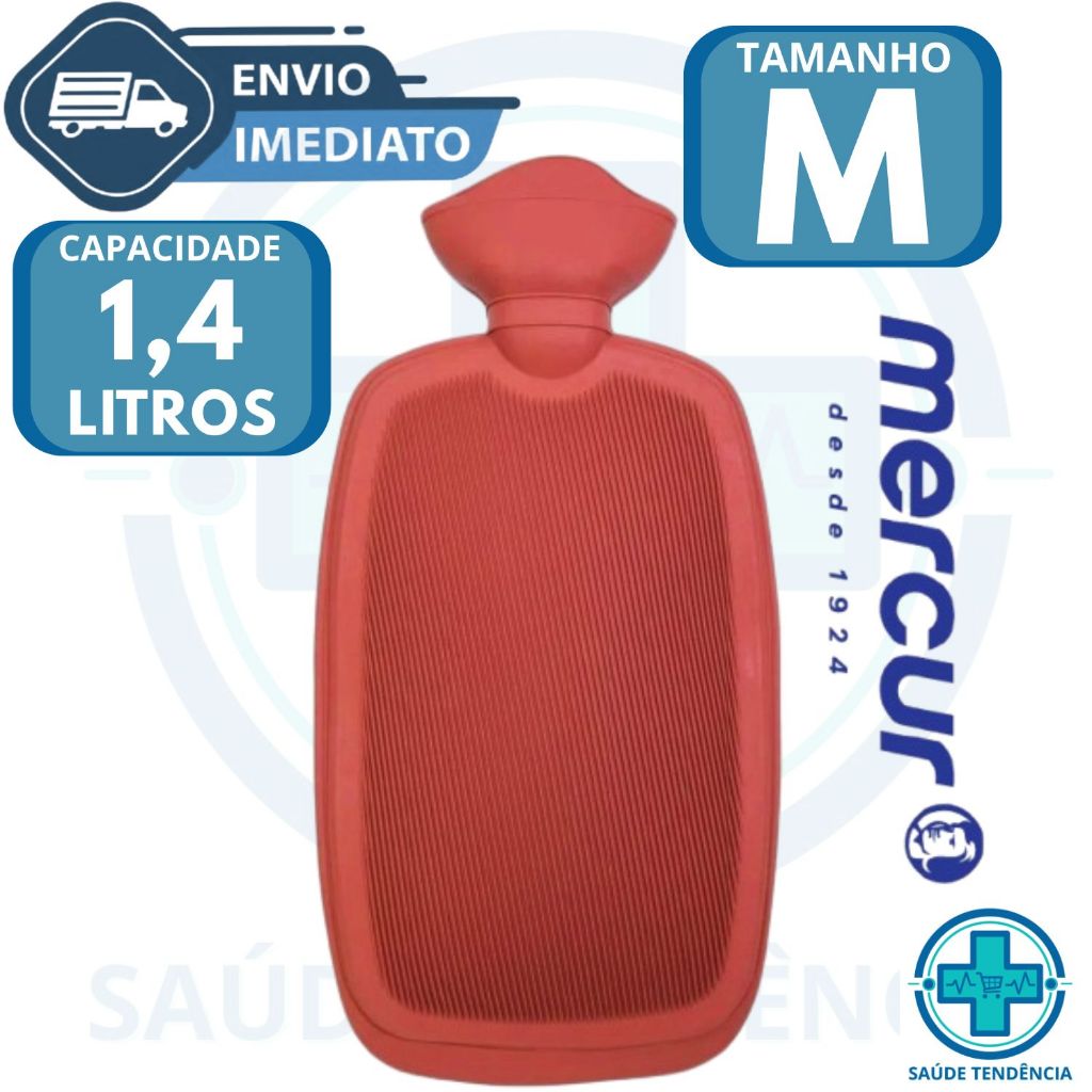 Bolsa Água Quente Média Compressa 1,4 Litros Bordo Mercur em Oferta na Shopee