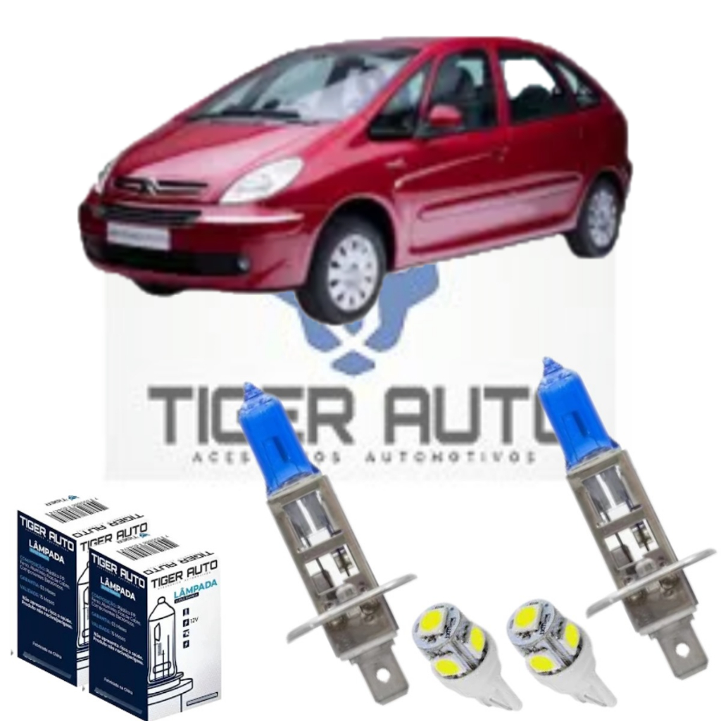 H1 SUPER BRANCA + PINGO LED Lâmpada farol ALTO super branca + Led lanterna  par CITROEN XSARA 1997 ATÉ 2000