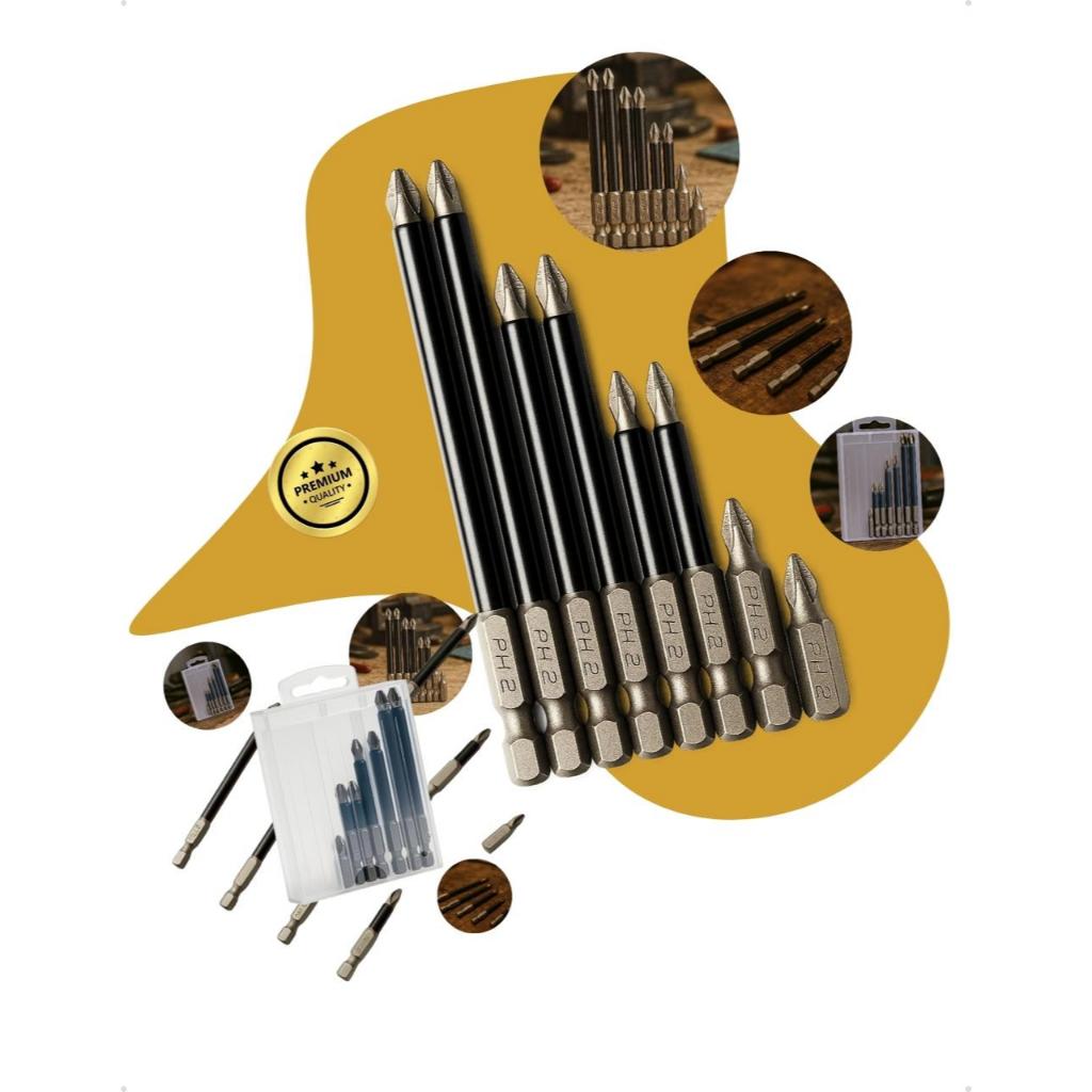 Jogo Bits Ponteira Para Parafusadeira Ponta Ph2 Philips Longo Ferramentas Imantada Magneticas Bradex em Oferta na Shopee