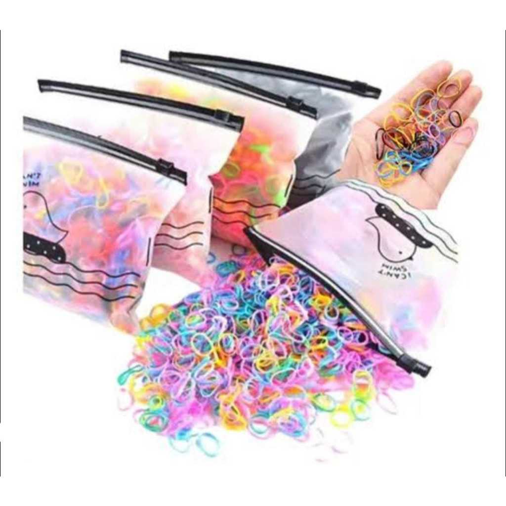500 Peças Bolsa Elástico De Cabelo Feminino Descartável Multicolorido em Oferta na Shopee
