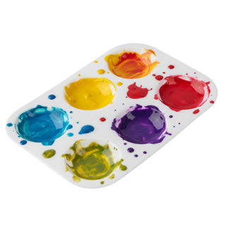 Paleta Godê Para Tintas Retangular Com 6 Cavidades em Oferta na Shopee