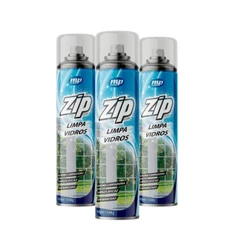 Kit 3 Limpa Vidros Zip 300ml – Limpeza Rápida, Brilho Espelhado e Sem Resíduos