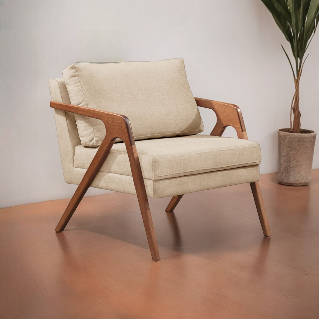 Poltrona Mona Luxo Madeira Maciça Castellar Móbile em Oferta na Shopee