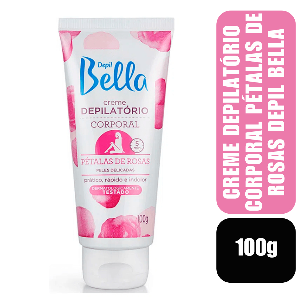 Creme Depilatório Corporal Pétalas de Rosas para Peles Delicadas Depil Bella 100g