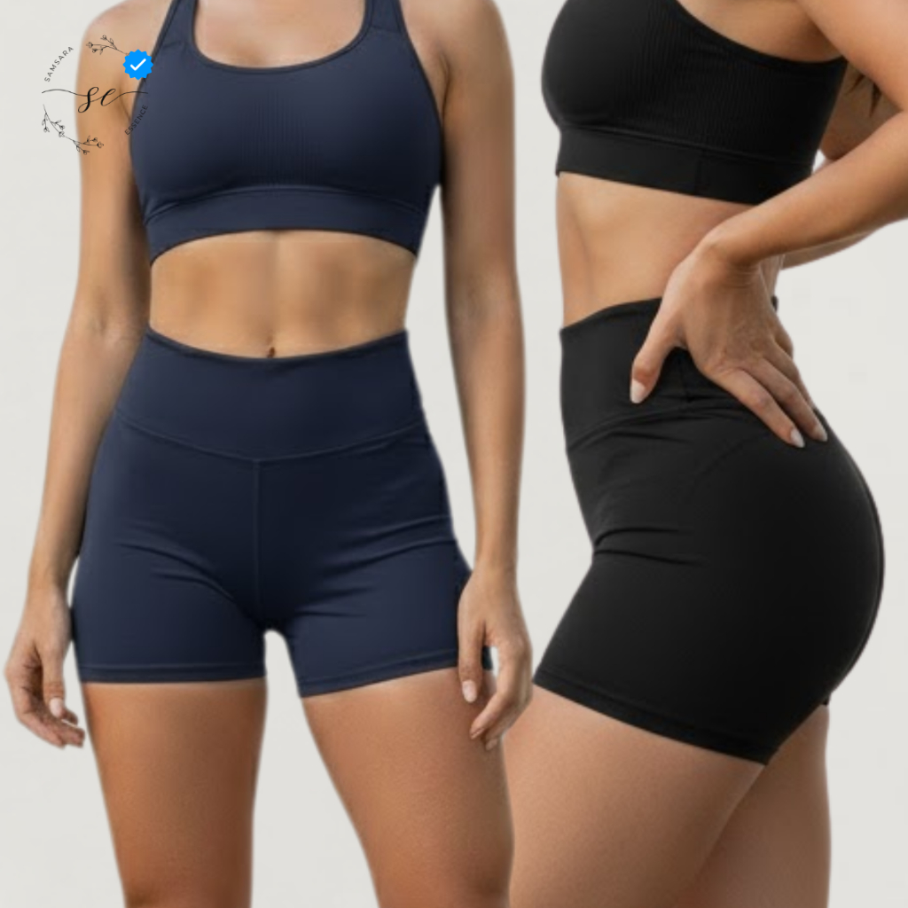 Short Legging Feminino Fitness Academia Sem Transparência Treino Corrida Yoga Pilates Cintura Alta