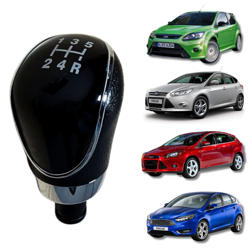 Manopla Câmbio Manual Ford Focus Hatch Sedan 2009 2010 2011 2012 2013 Preto Prata
