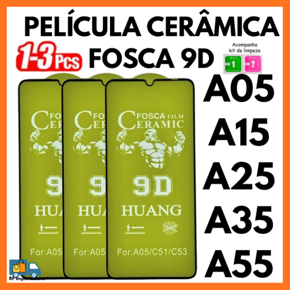 Película Fosca Cerâmica Flexível 9D Para Samsung A05 A15 A25 A35 A55 em Oferta na Shopee