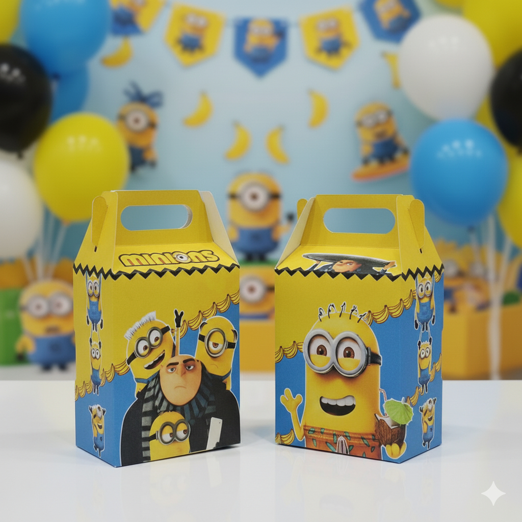Caixinha Maleta Maletinha Minions / Lembrancinha Festa Aniversário e Decoração