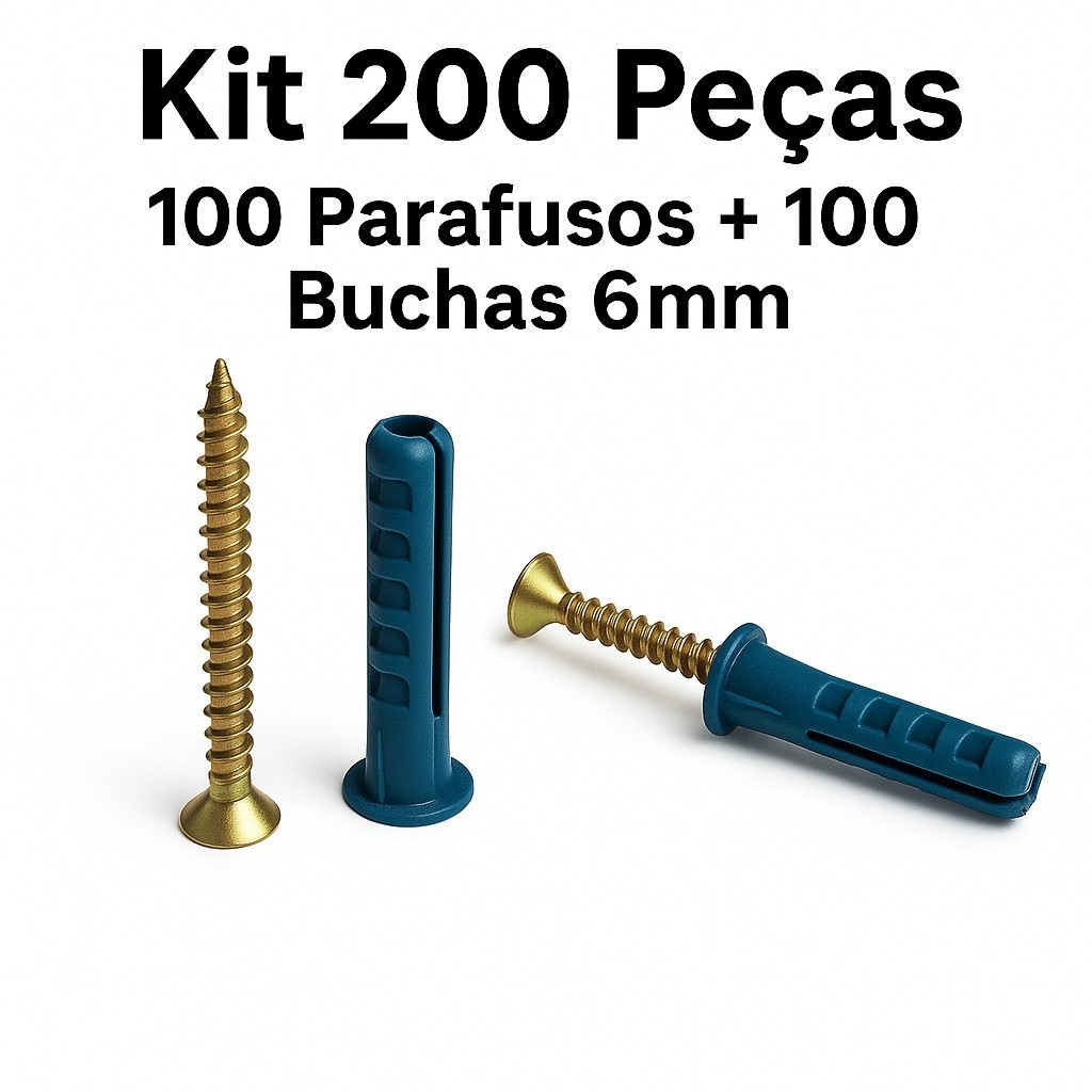 Parafuso Chipboard Philips – Kit com 200 Unidades | Aço de Alta Resistência para Madeira e Móveis