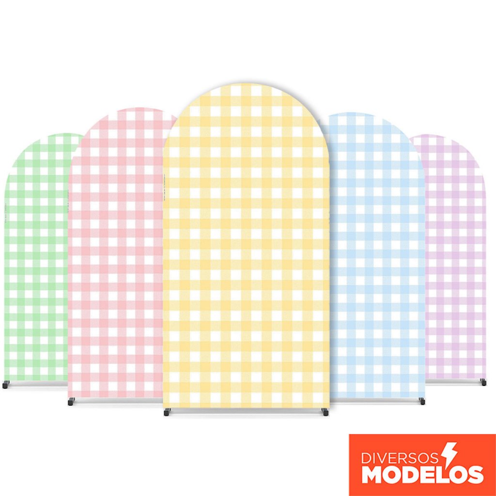 Capa Painel Romano Xadrez Candy 2x1m Em Tecido Sublimado C/Elástico em Oferta na Shopee